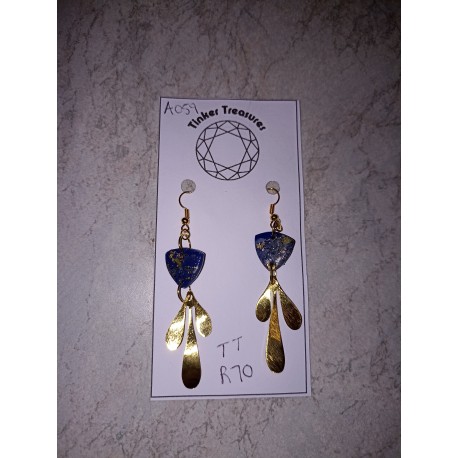 gold/navy marble gold drops