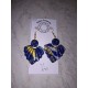 gold navy marble clam style