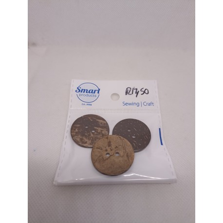 Coconut buttons 30mm, 3pcs
