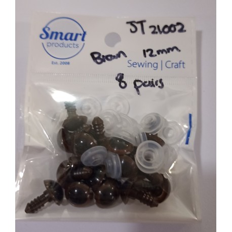 Safety eyes brown - 12mm