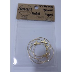 circular earing finding - golden 30mm 4pcs