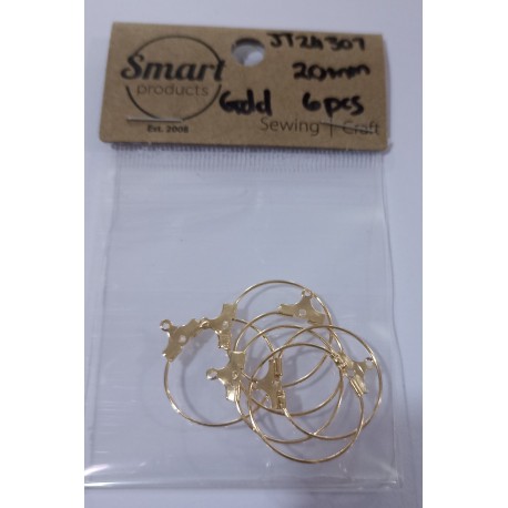 circular earing finding - golden 20mm 6pcs