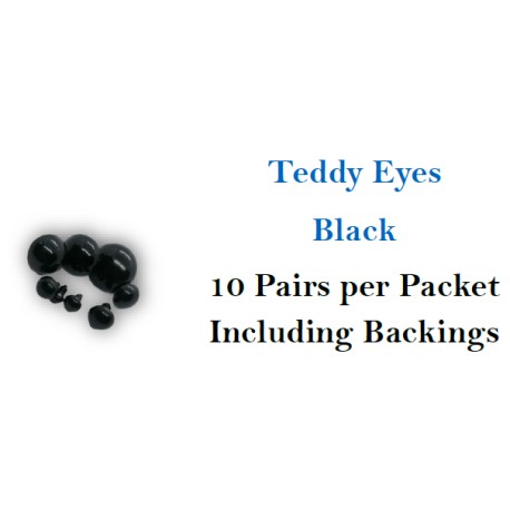 Black safety eyes 10 pair - 18mm