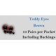 Brown safety eyes 10 pair - 12mm