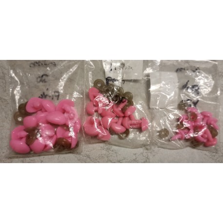 Teddy bear safety nose pink - 10mm