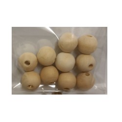 natural wood beads - 15mm 10pcs