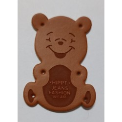Tin213G - PU leather tag - teddy bear