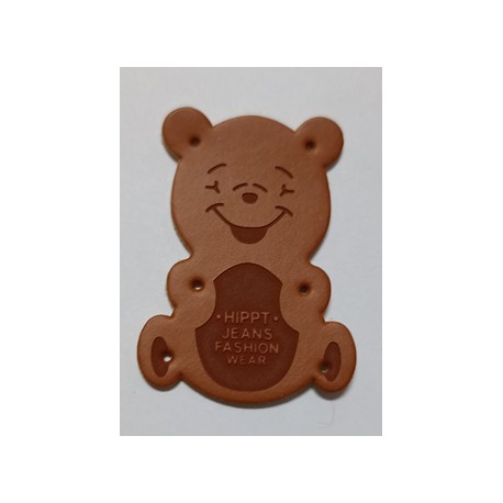 Tin213G - PU leather tag - teddy bear