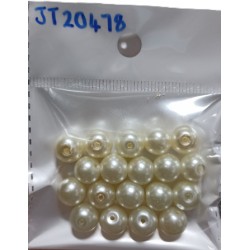 Beading glass pearls 10mm - cream