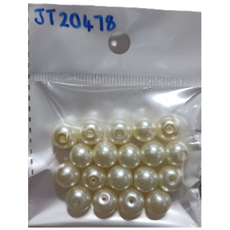 Beading glass pearls 10mm - cream