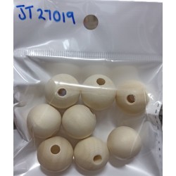 Natural wood beads - 20mm 8pcs