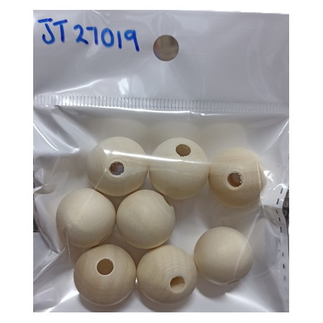 Natural wood beads - 20mm 8pcs