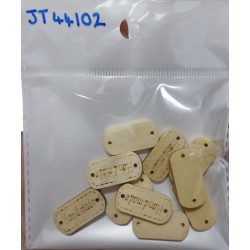 square label 'handmade' buttons - 10 pcs